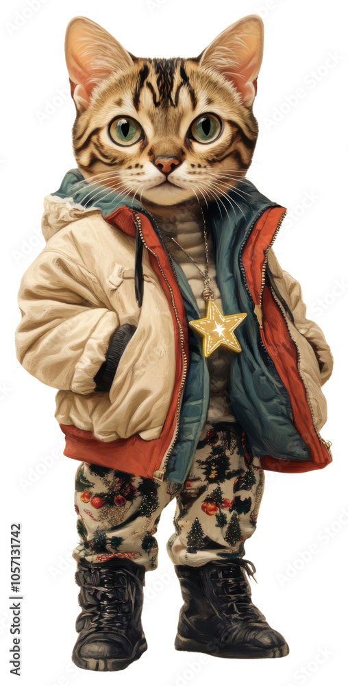 Fototapeta premium PNG A Bengal Cat jacket animal cat.