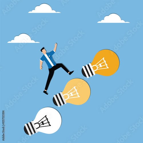 Businessman improving and adapting to new concepts