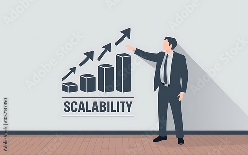 Businessman Presenting Scalability Growth Chart 