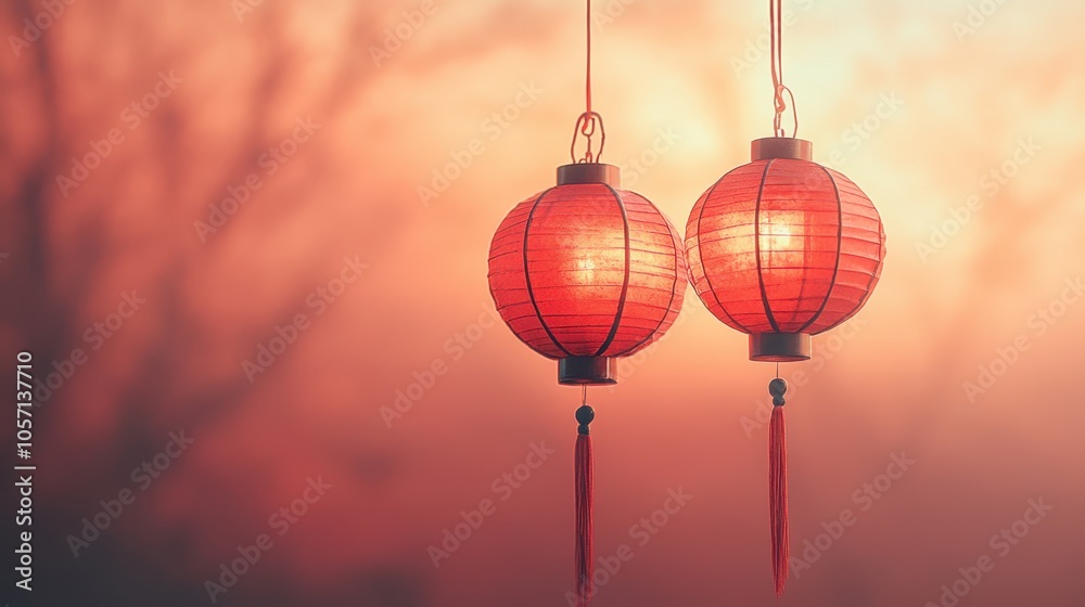 Hanging red Chinese style lantern background Hanging red Chinese style lantern background