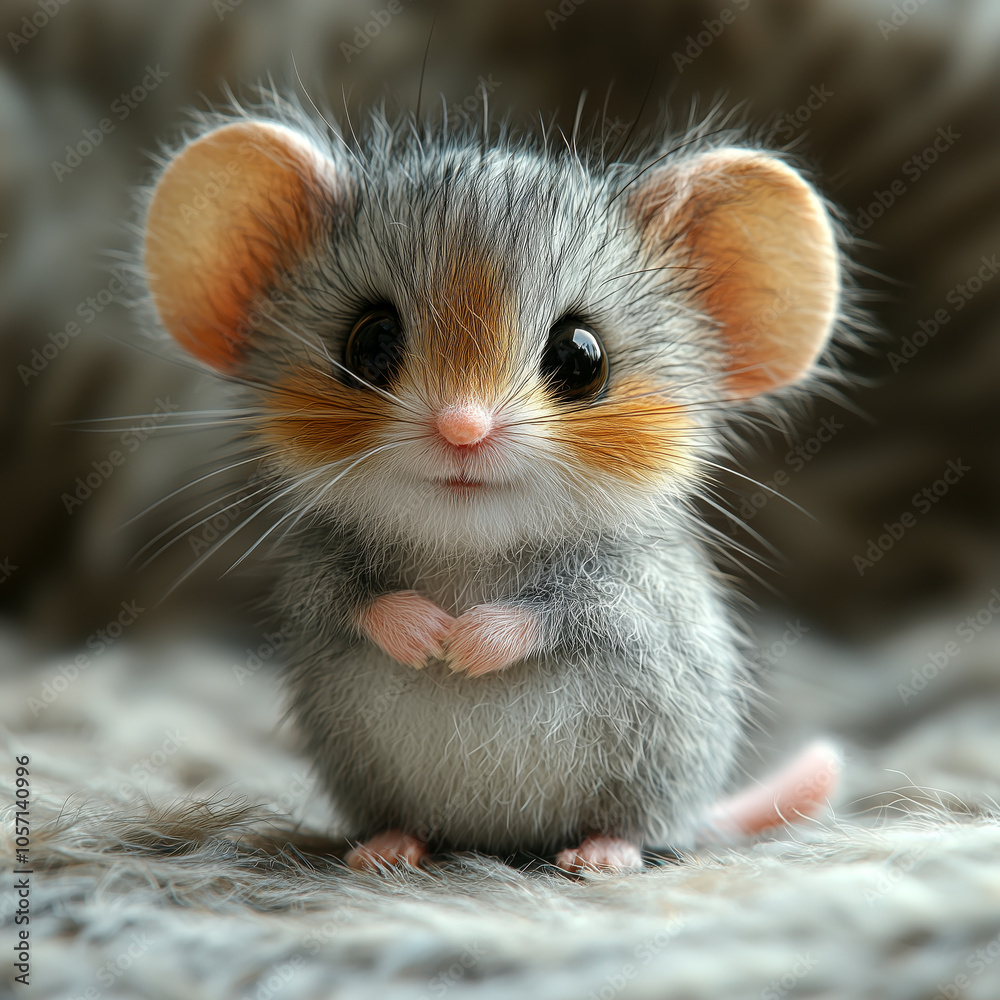 Sassy Tiny Mouse with Playful Expression and Charming Personality Sassy Tiny Mouse with Playful Expression and Charming Personality