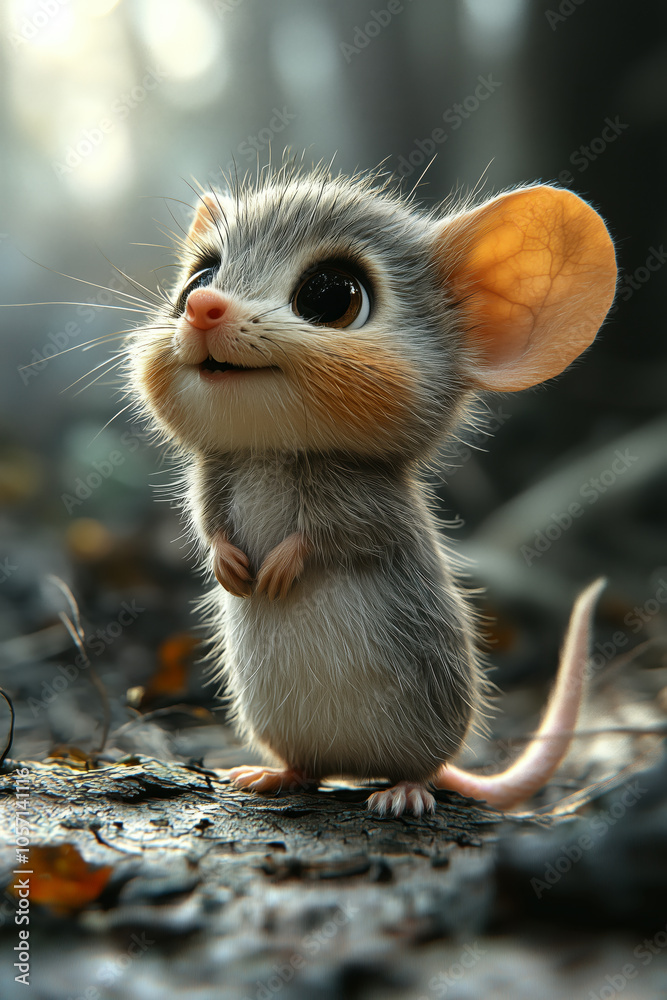 Sassy Tiny Mouse with Playful Expression and Charming Personality Sassy Tiny Mouse with Playful Expression and Charming Personality