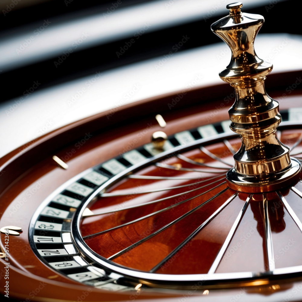Spinning Roulette Wheel with Ball in Focus Spinning Roulette Wheel with Ball in Focus