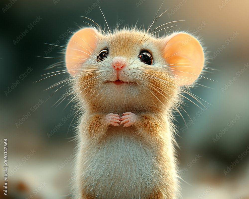 Sassy Tiny Mouse with Playful Expression and Charming Personality Sassy Tiny Mouse with Playful Expression and Charming Personality