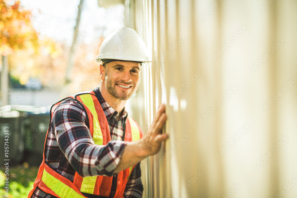 inspector or engineer is checking the building structure and house. After the renovate is complete inspector or engineer is checking the building structure and house. After the renovate is complete