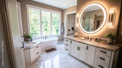 Wallpaper Mural Elegant Modern Bathroom with Natural Light and Luxury Design Torontodigital.ca