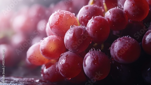 A close up image of vibrant ripe grapes grouped together highlighting their deep color and texture against a softly blurred natural backdrop photo