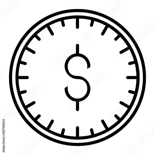 Time is money icon, vector illustration