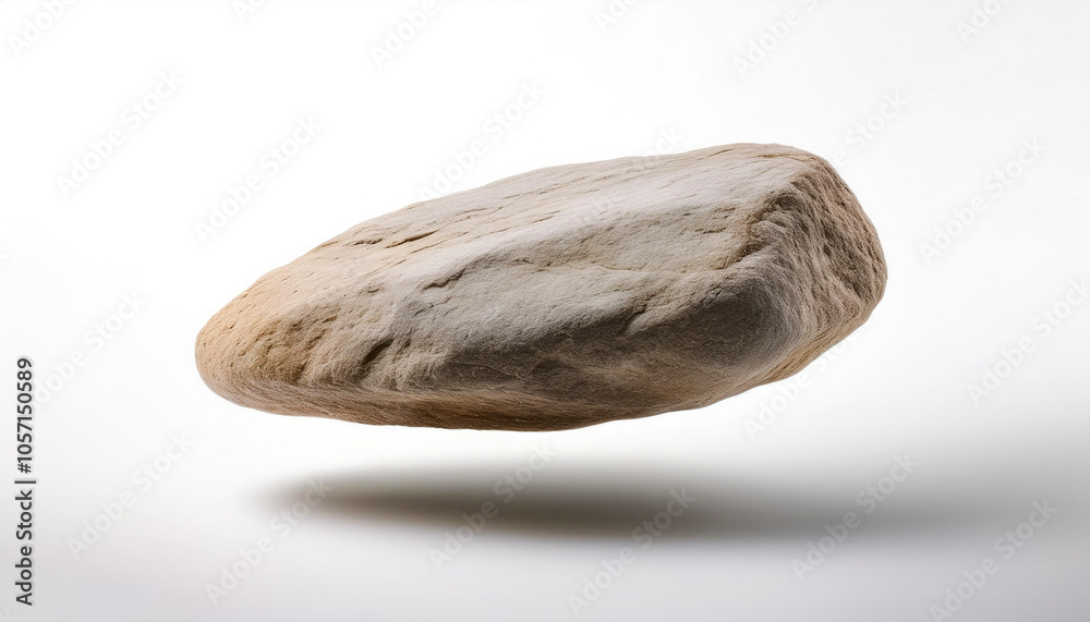 Obraz premium stone floating or flying isolated white background