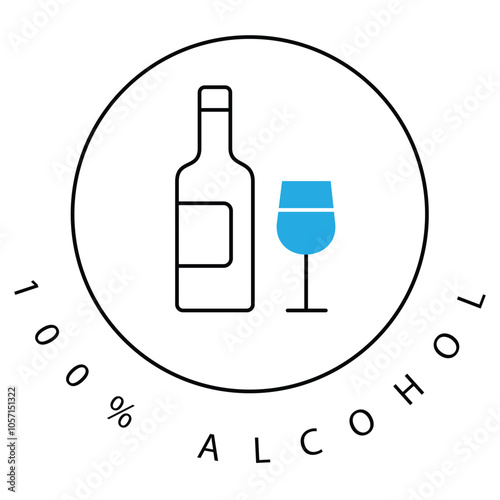 Prohibited Alcohol-Free Beverage Vector Symbol Design