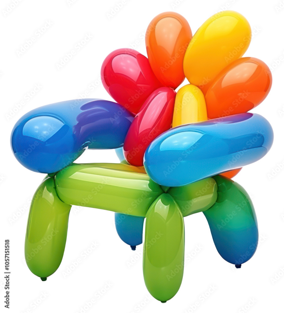 Φωτογραφία PNG A balloon twisting in the shape of a chair balloon toy white background representation