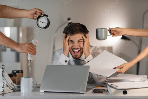 Stressed businessman with a...