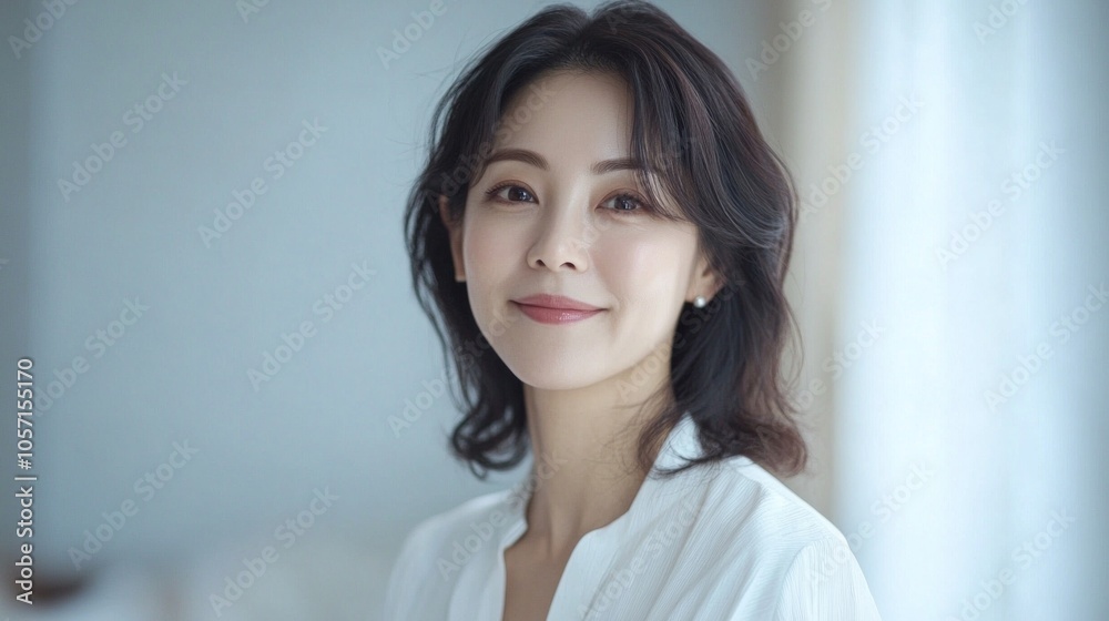 A woman with long hair and a white shirt A woman with long hair and a white shirt