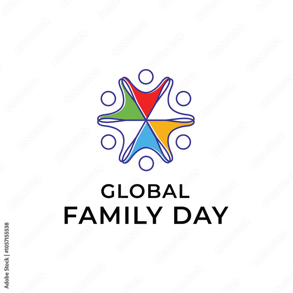 Global family day line logo design vector Global family day line logo design vector