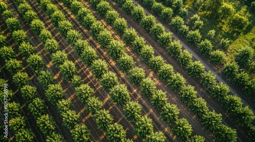 Automated irrigation system in an eco friendly fruit farm promotes sustainability Emphasizing green energy can help mitigate climate change and global warming