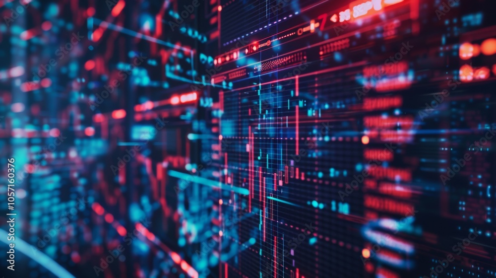 Digital code visualization with data lines and numbers Digital code visualization with data lines and numbers