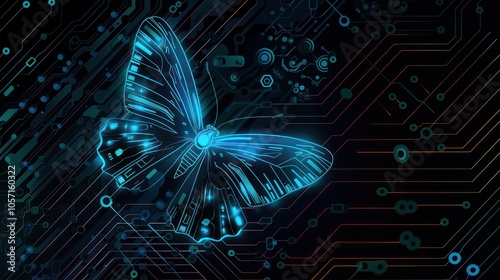 Digital Butterfly on a Circuit Board