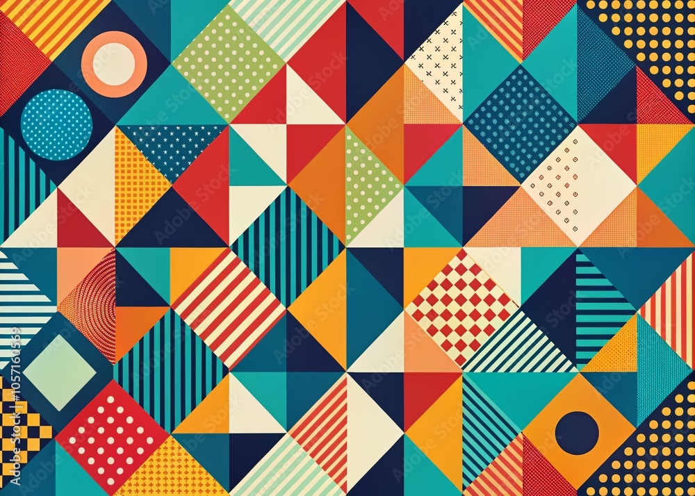 Retro Remixed Abstract Geometric Background for Creative Projects and Design Retro Remixed Abstract Geometric Background for Creative Projects and Design
