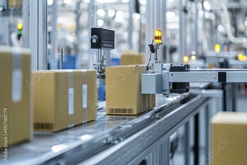 Packaging process focused on material optimization, emphasis on performance and protection, clean industrial setting