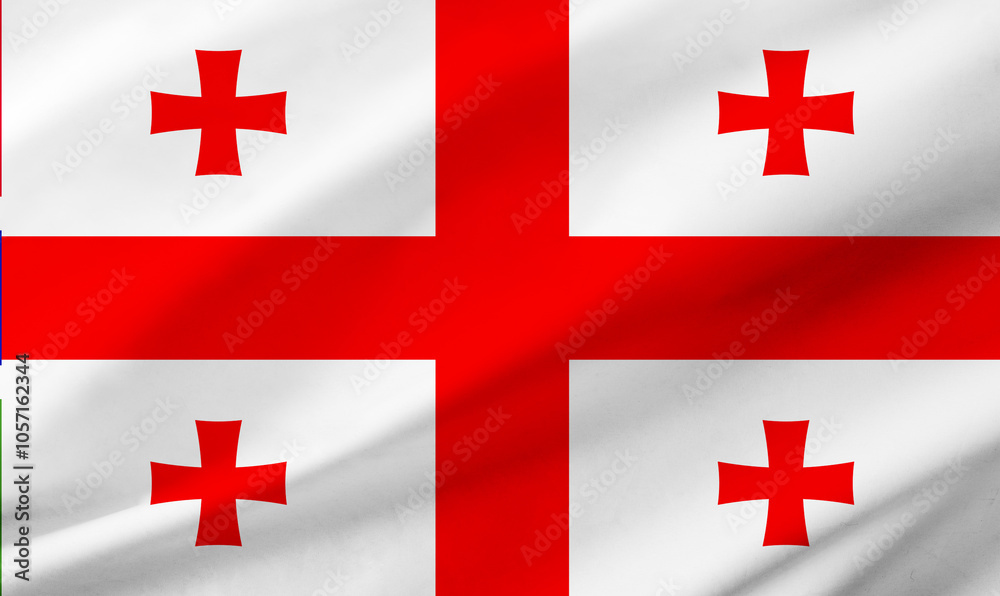 Georgia flag background with waving fabric texture Georgia flag background with waving fabric texture