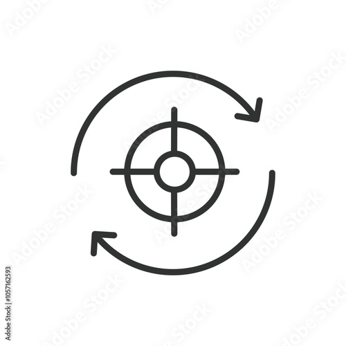 Change target icon in line design. Change, target, goal, aim, objective, strategy, direction on white background vector. Change target editable stroke icon