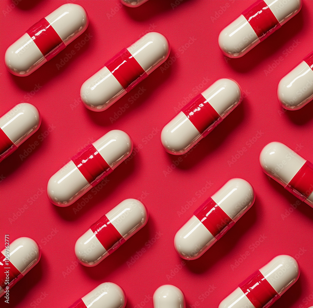 white red pill medical drug medication white red pill medical drug medication