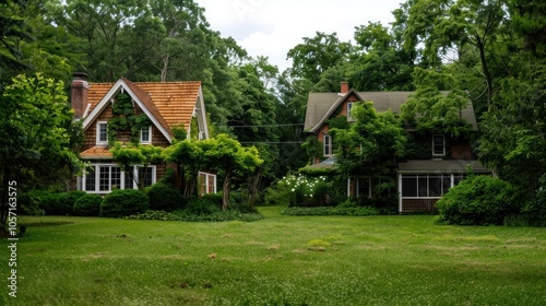Two Houses Covered in Vines