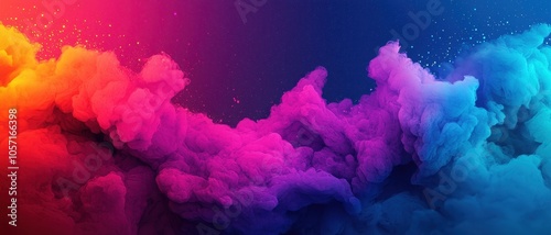 A vibrant blend of colorful smoke against a dark background, creating an abstract and dynamic visual effect.