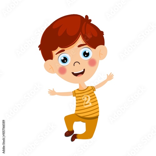 Cute boy jump vactor image. boy cartoon character vactor image .