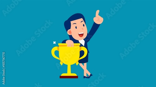 Businesswoman with award