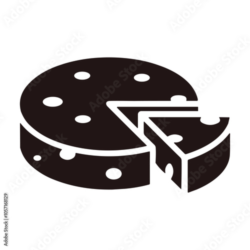 Cheese dices and slices silhouette vector.