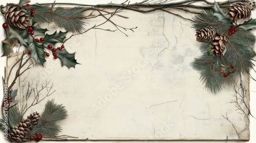 New Year gift card on retro background 8