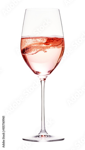 PNG Glass of sparking rose wine glass drink white background.