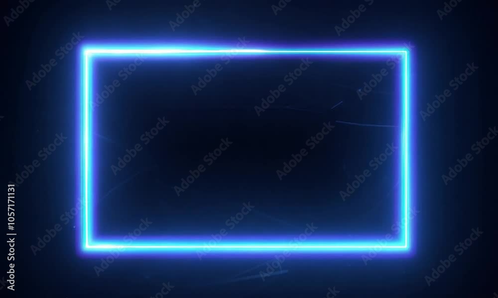 Neon Frame with Glowing Blue Light Neon Frame with Glowing Blue Light