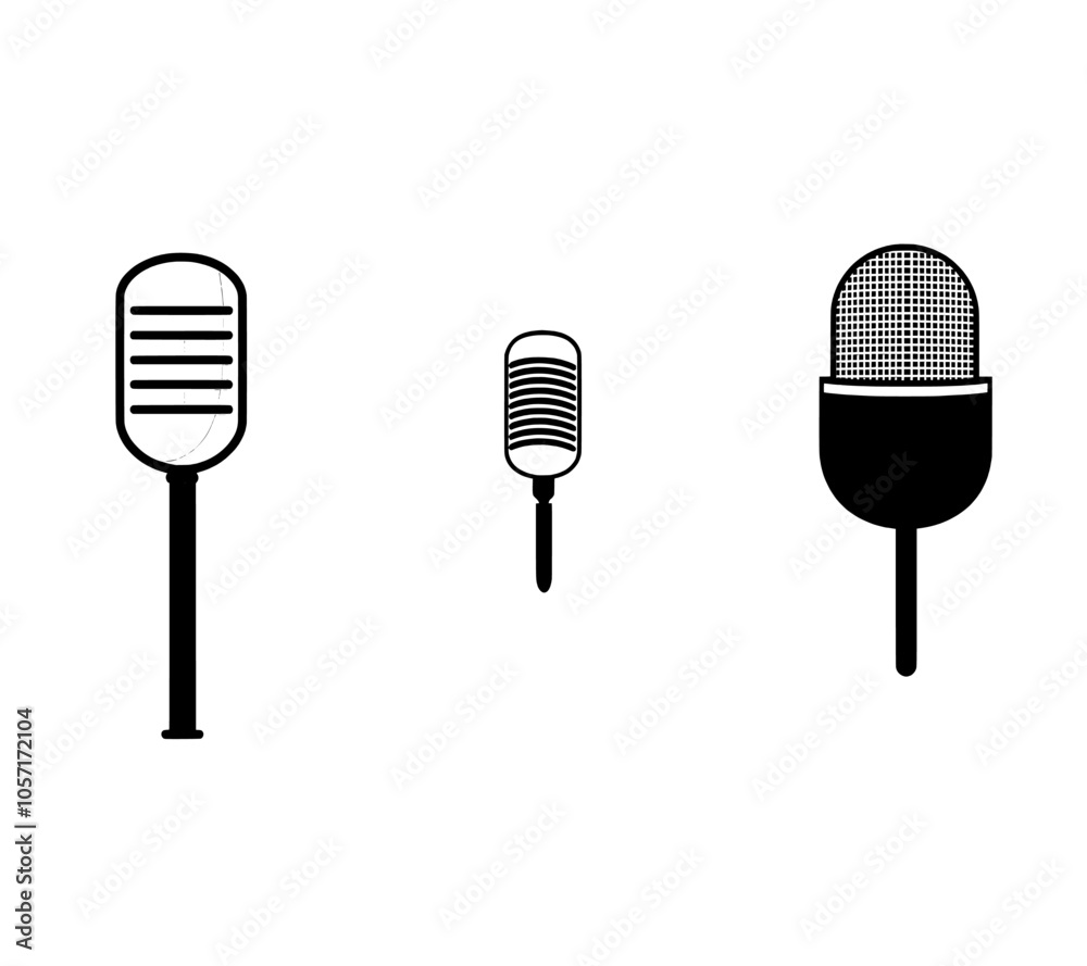 The microphone icon appears in black. The sound record icon appears in white. The microphone icon appears in black. The sound record icon appears in white.
