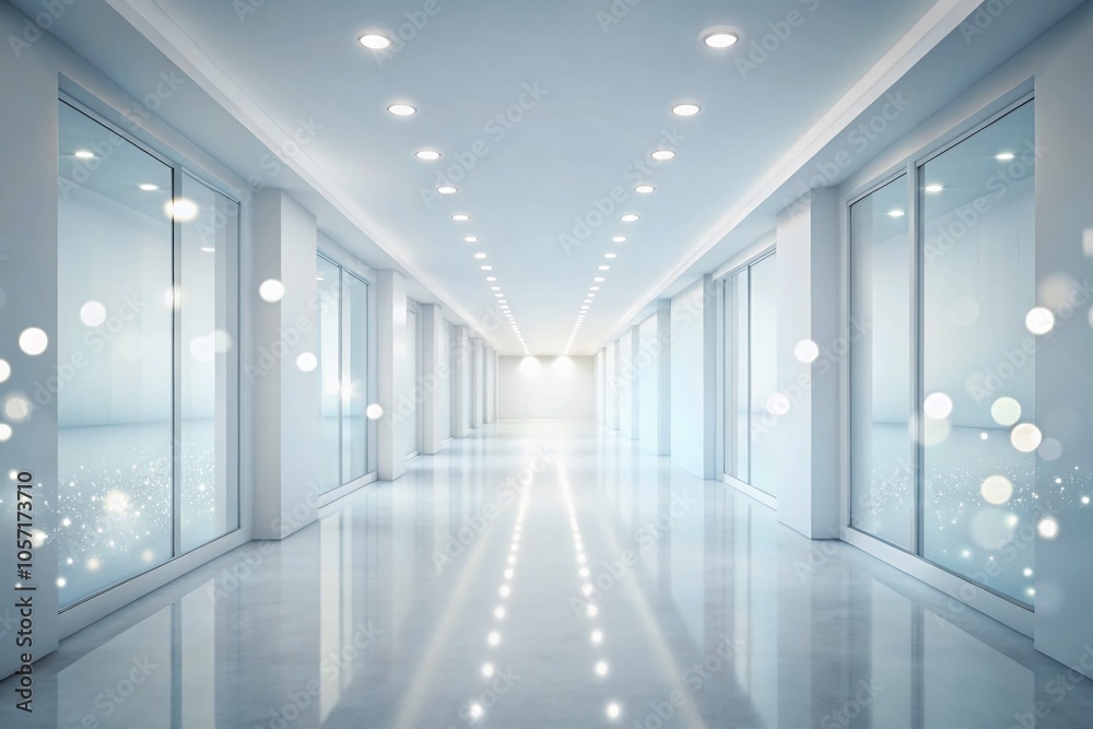 Spacious White Corridor with Bokeh Effect for Modern Interior Design Inspiration Spacious White Corridor with Bokeh Effect for Modern Interior Design Inspiration