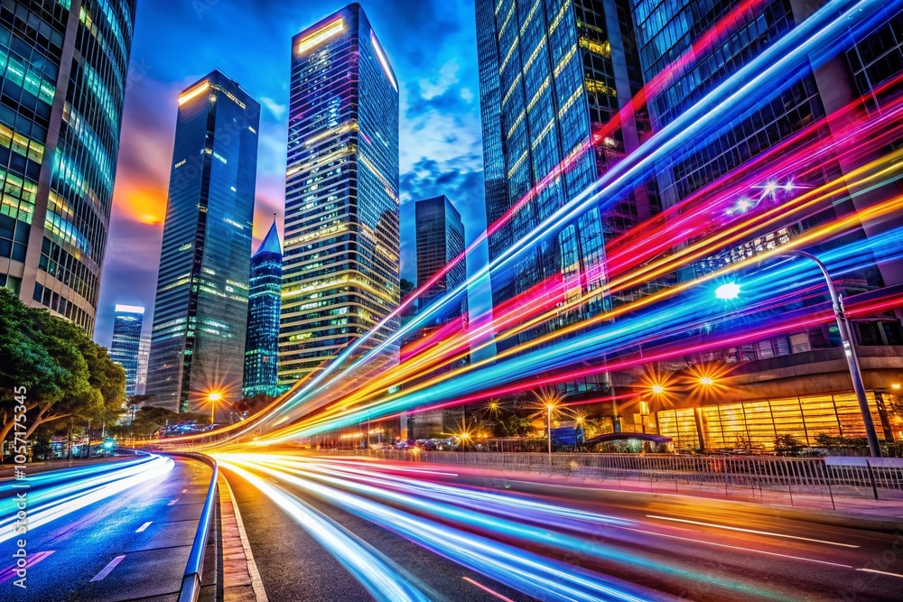 Obraz premium Startup Acceleration: A Long Exposure Journey into Innovation and Growth