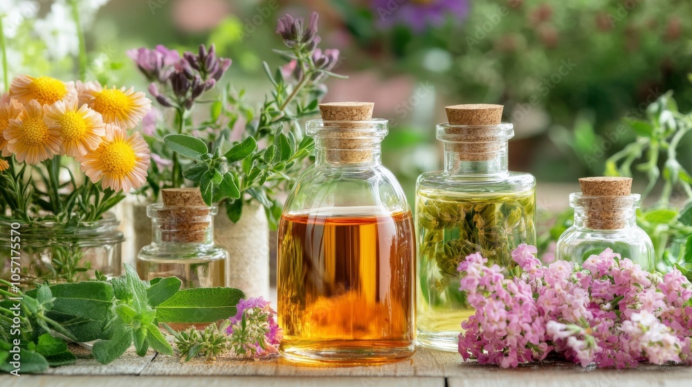 Oil-based natural preservative process, lab environment, clean and natural look, organic ingredients in view Oil-based natural preservative process, lab environment, clean and natural look, organic ingredients in view
