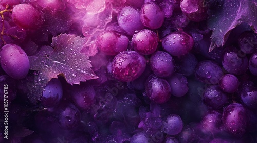 Violet grape background, close-up of purple grapes, 