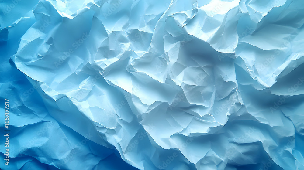 Obraz premium Abstract Background - Crumpled Blue Paper Texture