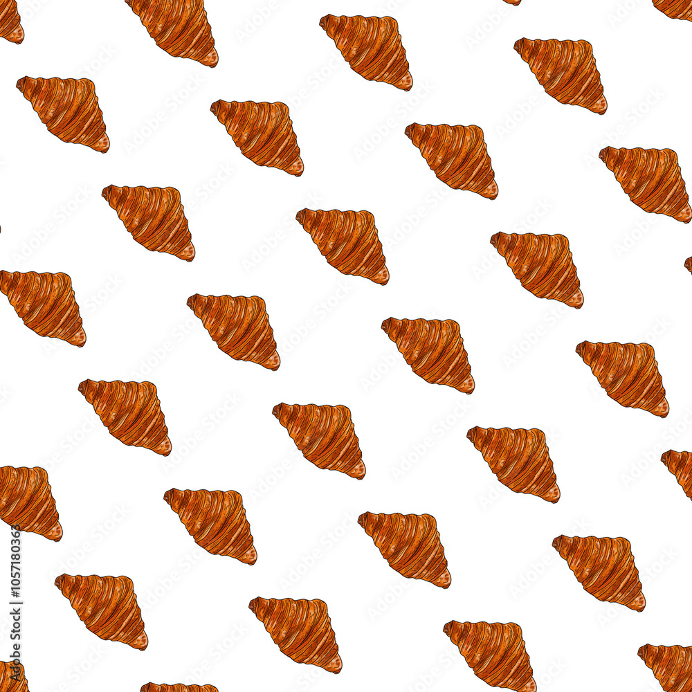 Pattern Croissant illustration Pattern Croissant illustration