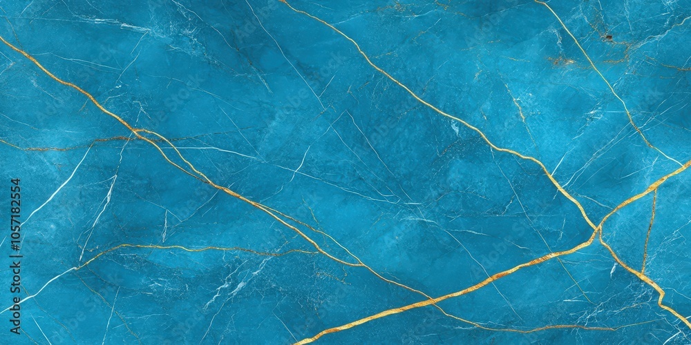 Fototapeta premium Luxury Teal Marble with Golden Veins Background Texture