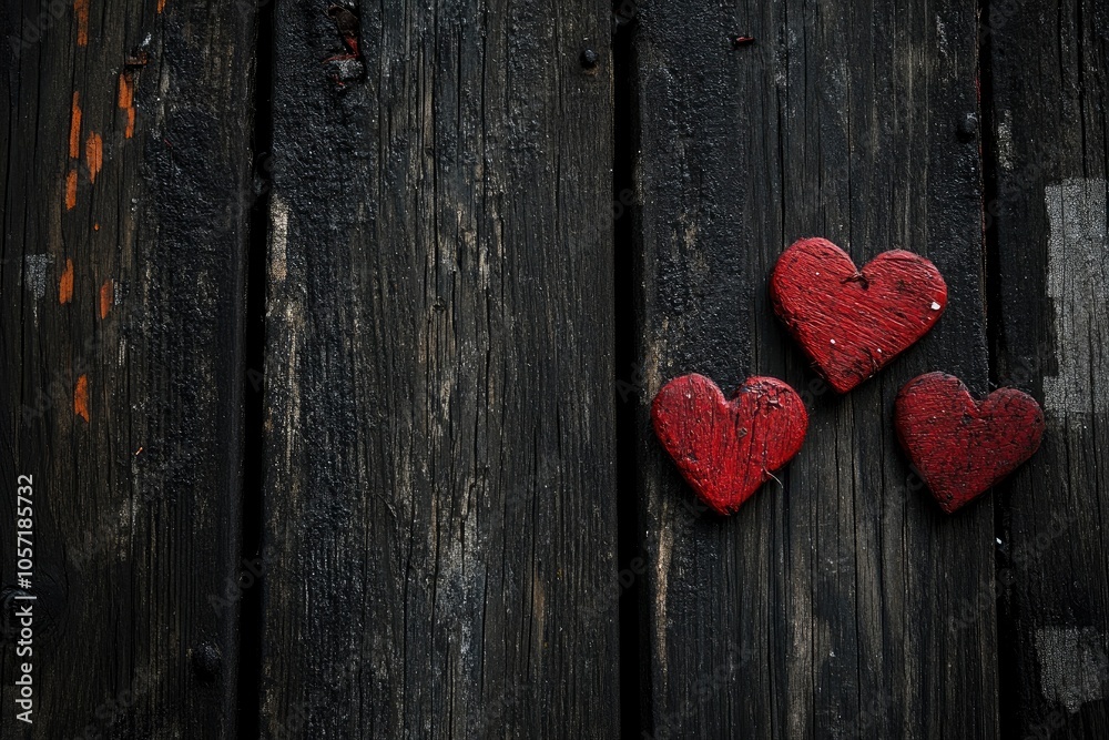 background for Valentine's Day on wooden boards with generative ai background for Valentine's Day on wooden boards with generative ai
