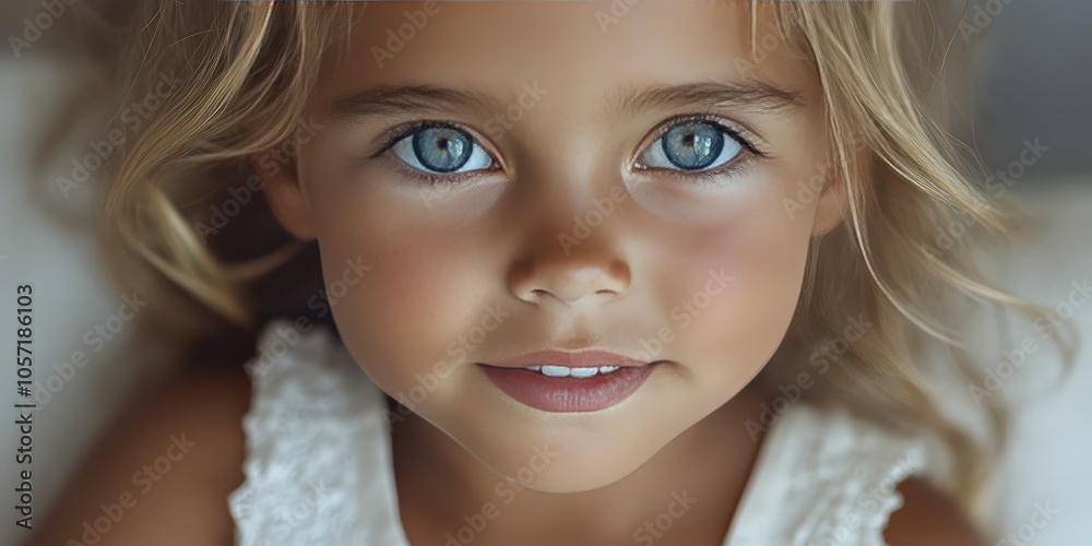 Close up Portrait of a Young Girl with Blue Eyes and Blonde Hair Close up Portrait of a Young Girl with Blue Eyes and Blonde Hair