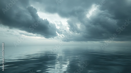 Wallpaper Mural Storm clouds swirling over a large lake, reflecting the dark sky generative ai Torontodigital.ca