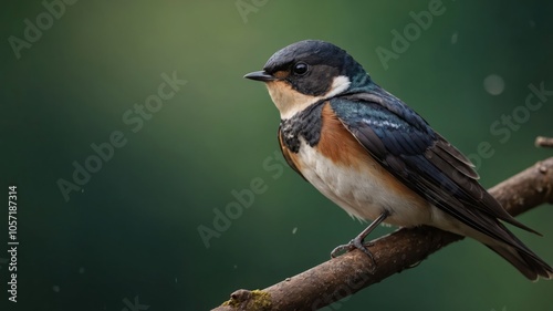 A close-up of a colorful bird perched on a branch, showcasing its vibrant plumage.