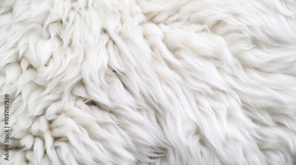 Close-up of white fluffy wool texture with soft, long fibers. The image highlights the intricate and detailed patterns of the natural material, showcasing its cozy and plush characteristics. Close-up of white fluffy wool texture with soft, long fibers. The image highlights the intricate and detailed patterns of the natural material, showcasing its cozy and plush characteristics.