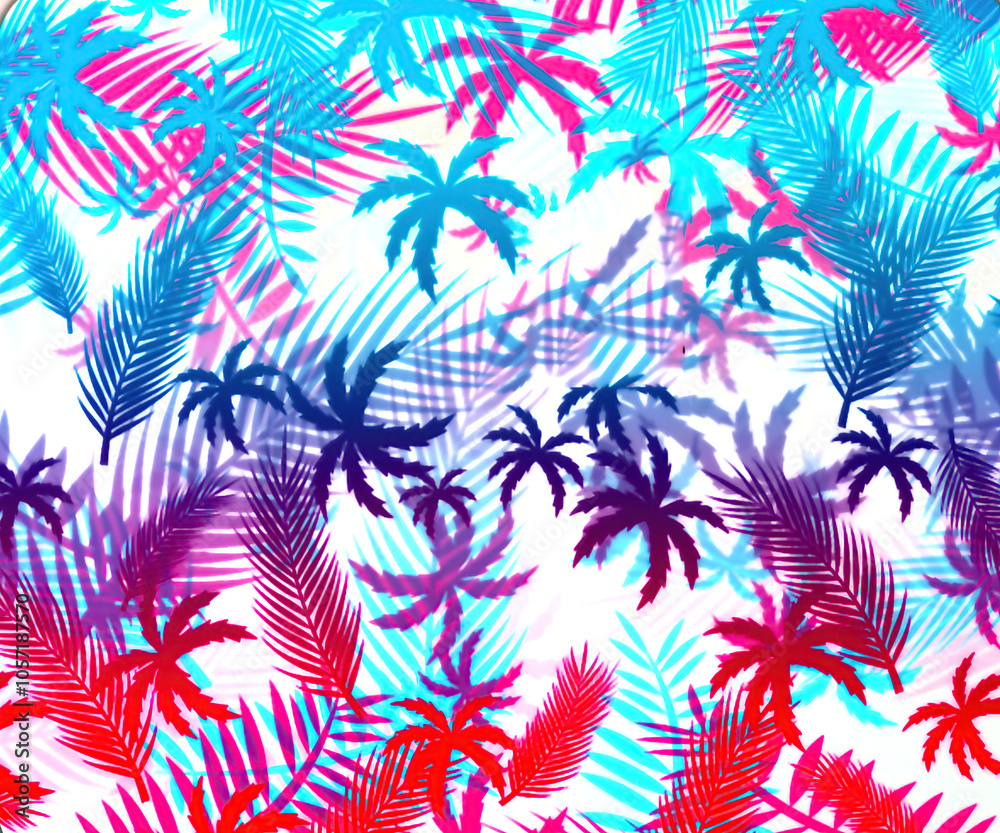 Naklejka premium Tropics neon on a white background texture