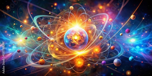 Surreal Atom Splitting: Fission Reaction Energy Release in a Dreamlike Landscape