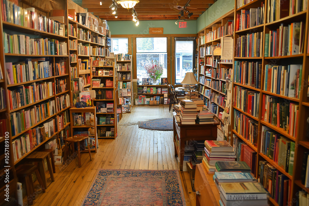 a large bookshelf on the entire wall filled with various books a large bookshelf on the entire wall filled with various books